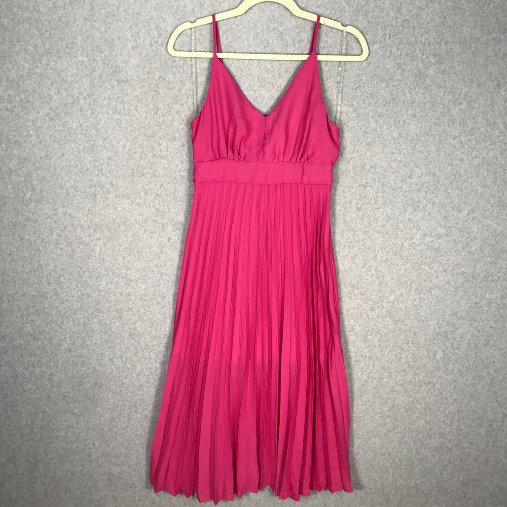 Jessica Simpson‎ Pleated Midi Dress Small Pink Feminine Preppy Resort Cruise